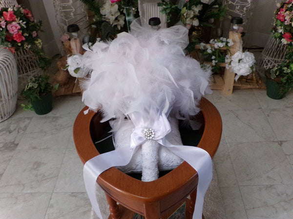 Bouquet-Blanca Feather Boa Bouquet