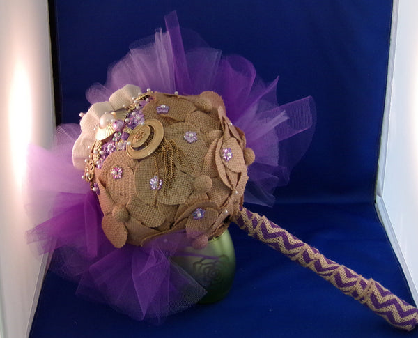 Bouquet-Purple Burlap Passion