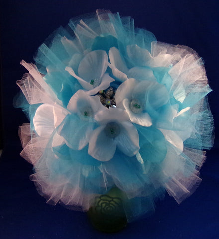 Bouquet-Teal Tulle Whimsey