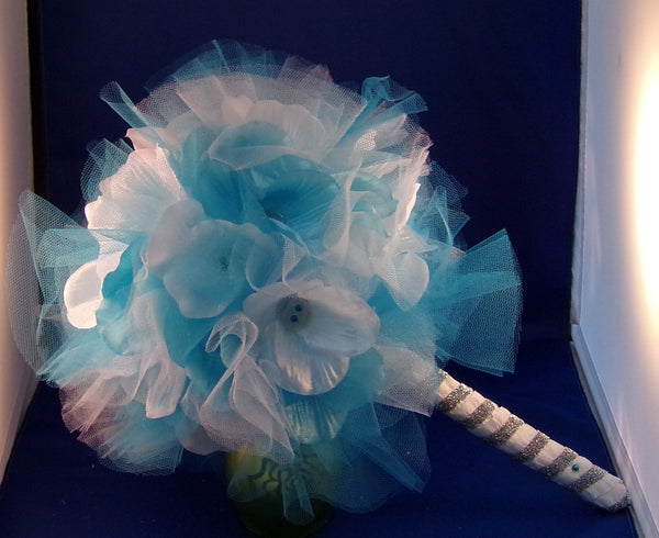 Bouquet-Teal Tulle Whimsey