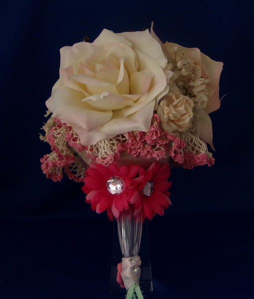 Bouquet - Bride - Vintage Pink Doily