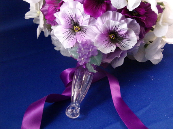 Bouquet-White Hydrangea Purple Pansy